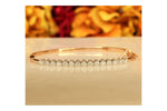 Load image into Gallery viewer, 14k Solid Gold Diamond Stackable Bracelet, Flexible Tennis Bracelet, Natural Diamonds, Half Tennis Bracelet, Gift for her
