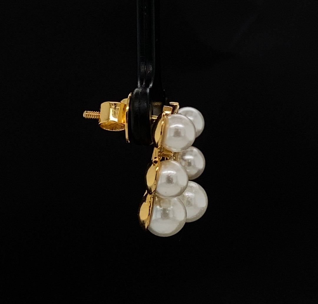 Pearl Stud Diamond Earrings, Natural Diamonds, Gemstone Earrings In 14k Solid Gold, Gift for her