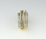 Load image into Gallery viewer, Wide Band Ring with multiple rows of Natural Diamonds, 14K Solid Gold, Cocktail Band, Gift for Her

