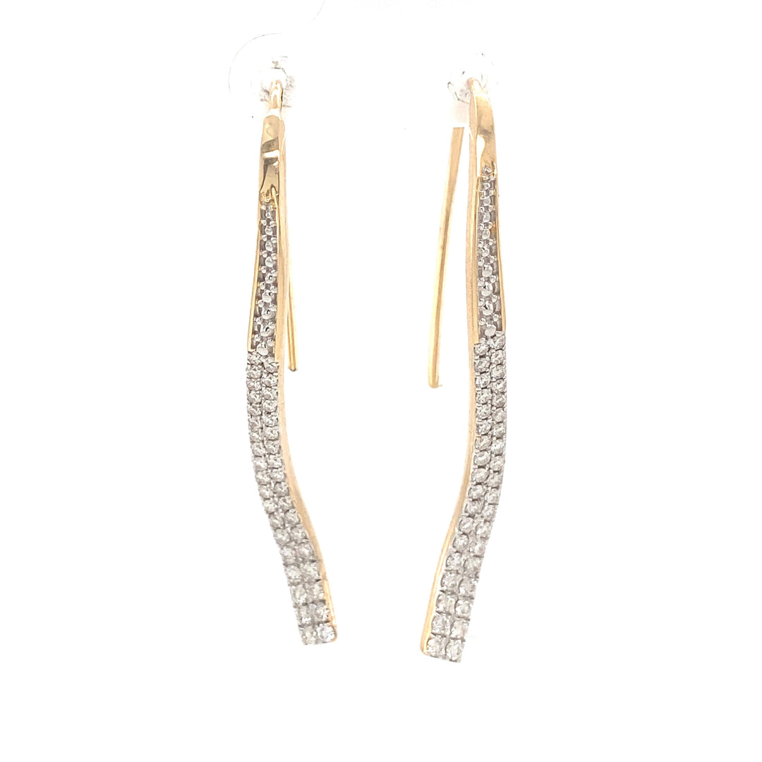 Diamond Dangle Earrings in 14k Solid Gold, Bridal Earrings, Natural Diamonds,  Gift for Ready To Ship, Women&#39;s Day Gift
