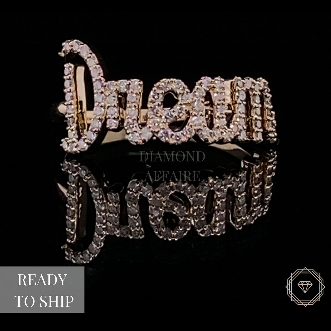 Dream Diamond Ring In 14kt Gold, Statement Ring With Natural Diamonds,  Inspirational Jewelry, Gift For Her