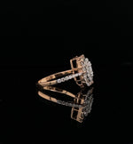 Load image into Gallery viewer, Baguettes and Round Diamond Ring In Illusion Setting, 14k Solid Gold, Natural Diamonds, Perfect Gift for her
