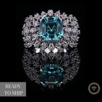 Load image into Gallery viewer, Aquamarine Diamond Ring In 14k Solid Gold, Birthstone Ring With Natural Diamonds, Gift for Her

