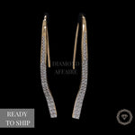 Load image into Gallery viewer, Diamond Dangle Earrings in 14k Solid Gold, Bridal Earrings, Natural Diamonds,  Gift for Ready To Ship, Women&#39;s Day Gift
