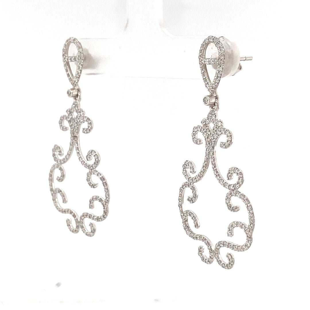 Dangle Diamond Earrings In 14k Solid Gold, Chandelier Earrings With Natural Diamonds, Gift for her