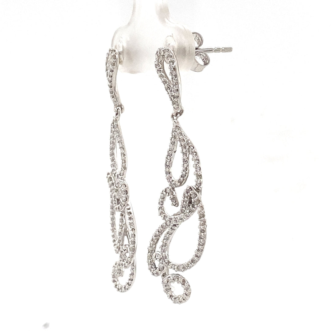 Dangle Diamond Earrings In 14k Solid Gold, Chandelier Earrings With Natural Diamonds, Ready To Ship, Women&#39;s Day Gift