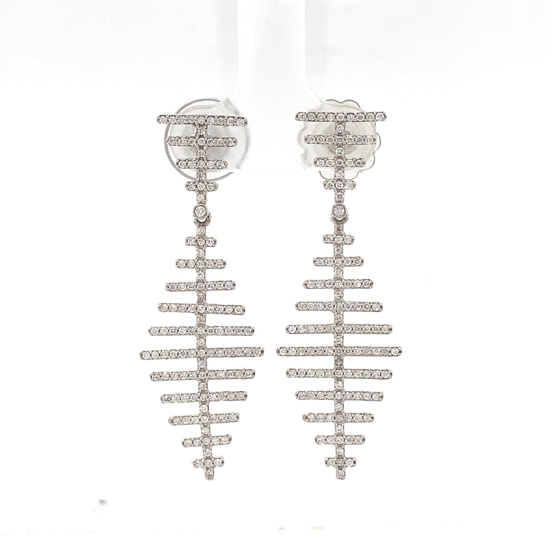 Dangle Diamond Earrings In 14k Solid Gold, ladder Chandelier Earrings With Natural Diamonds, Gift for her