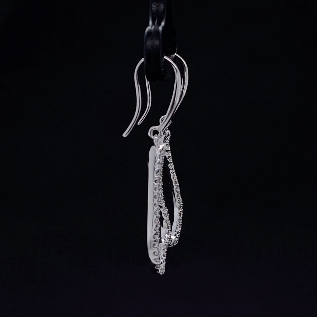 Dangle Diamond Earrings In 18k Solid Gold, Heart Earrings With Natural Diamonds, Gift for her