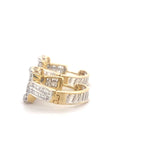 Load image into Gallery viewer, Round and Baguette Diamond Hoop Earrings In 14k Solid Gold, Natural Diamonds, Gift for her
