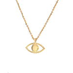 Load image into Gallery viewer, Evil Eye Diamonds Charm Necklace, 14k Solid Gold With Blue Enamelling, Natural Diamonds, Gift For Her
