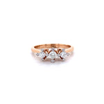 Load image into Gallery viewer, Triple Diamond Ring in 14K Solid Gold, Round Solitaire Natural Diamonds, Gift for her
