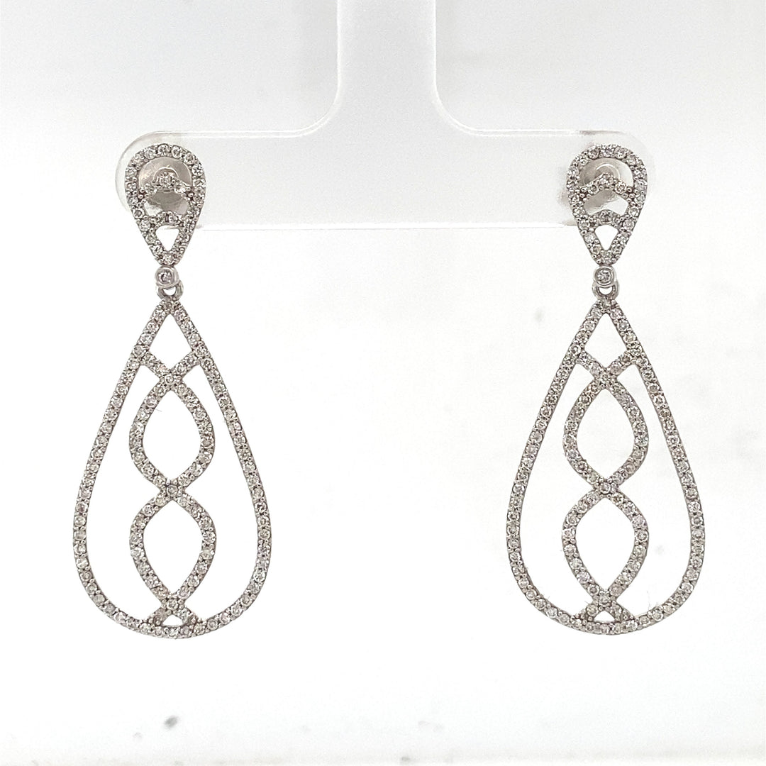 Dangle Diamond Earrings In 14k Solid Gold, Teardrop Chandelier Earrings With Natural Diamonds, Gift for her