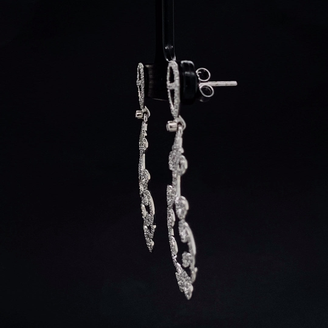 Dangle Diamond Earrings In 14k Solid Gold, Chandelier Earrings With Natural Diamonds, Gift for her