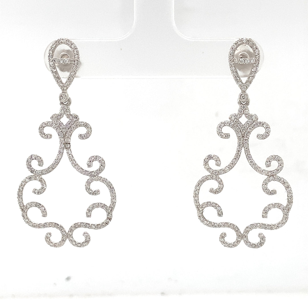 Dangle Diamond Earrings In 14k Solid Gold, Chandelier Earrings With Natural Diamonds, Gift for her