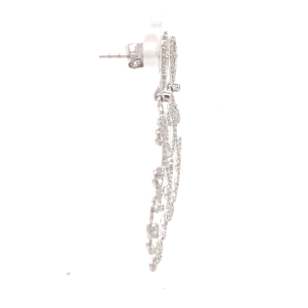 Dangle Diamond Earrings In 14k Solid Gold, Chandelier Earrings With Natural Diamonds, Gift for her