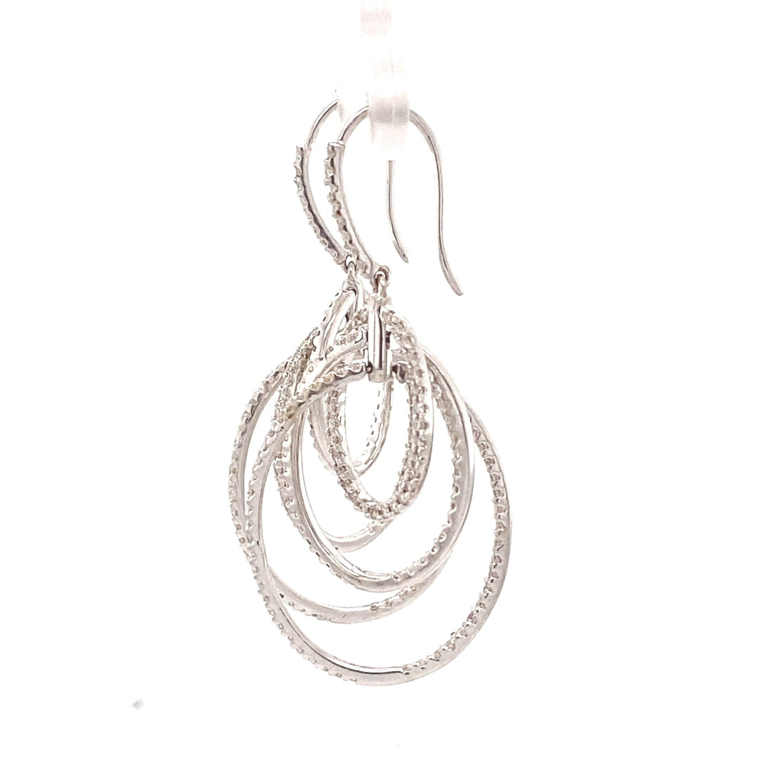 Dangle Diamond Earrings In 14k Solid Gold, Intertwined Earrings With Natural Diamonds, Gift for her