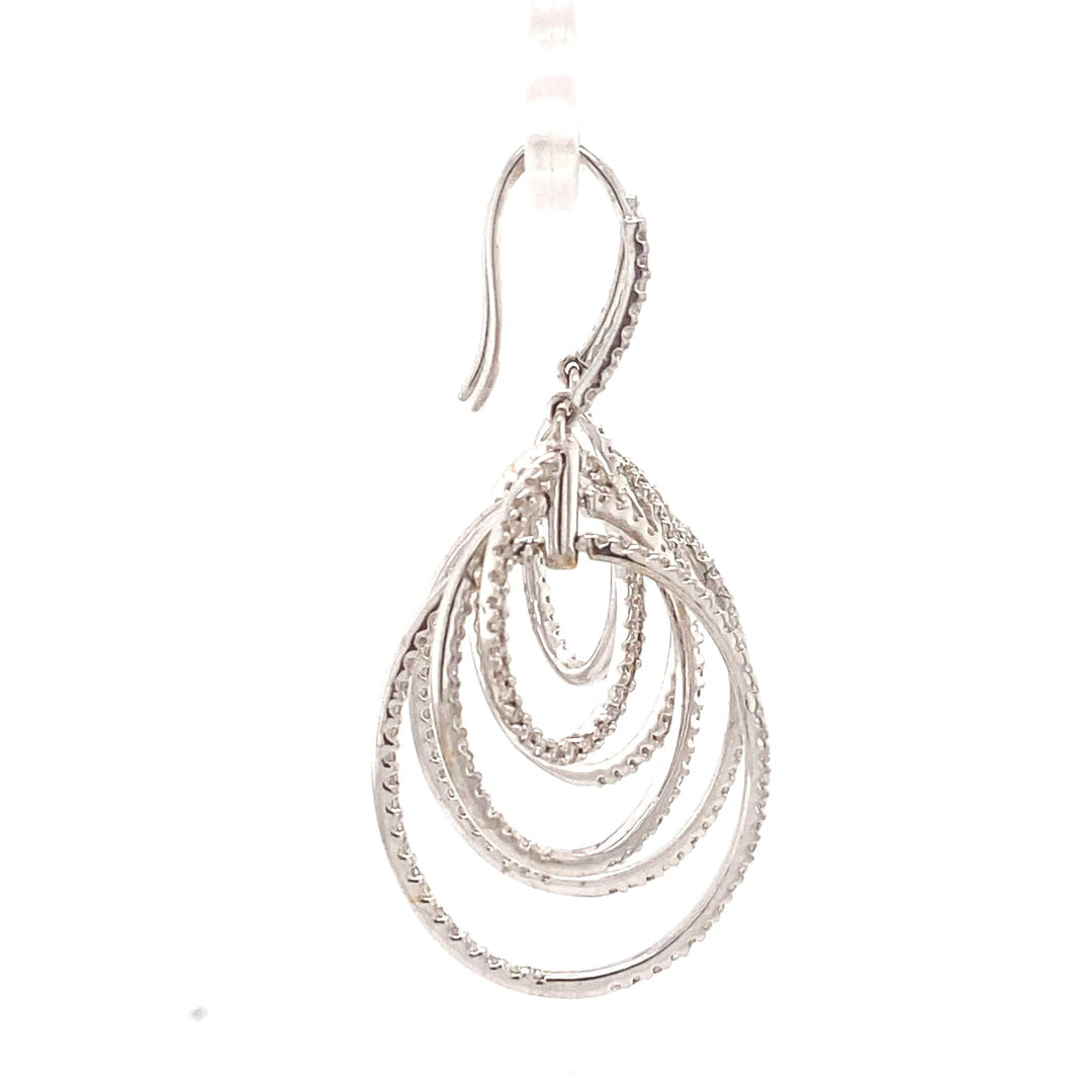Dangle Diamond Earrings In 14k Solid Gold, Intertwined Earrings With Natural Diamonds, Gift for her
