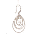 Load image into Gallery viewer, Triple Hoop Diamond Dangle Earrings, 14k Solid Gold, Natural Diamonds, Oval Drop Earrings, Cocktail Statement Dangler
