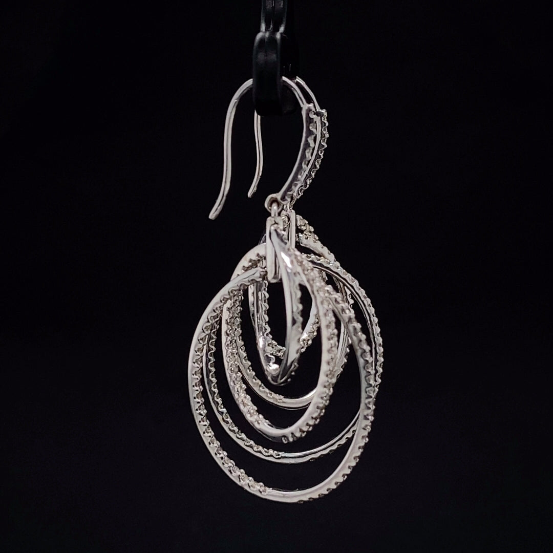 Dangle Diamond Earrings In 14k Solid Gold, Intertwined Earrings With Natural Diamonds, Gift for her