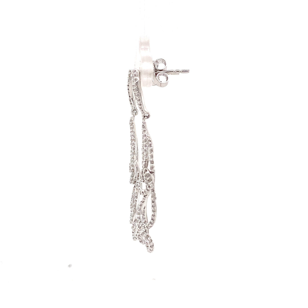 Dangle Diamond Earrings In 14k Solid Gold, Chandelier Earrings With Natural Diamonds, Ready To Ship, Women&#39;s Day Gift