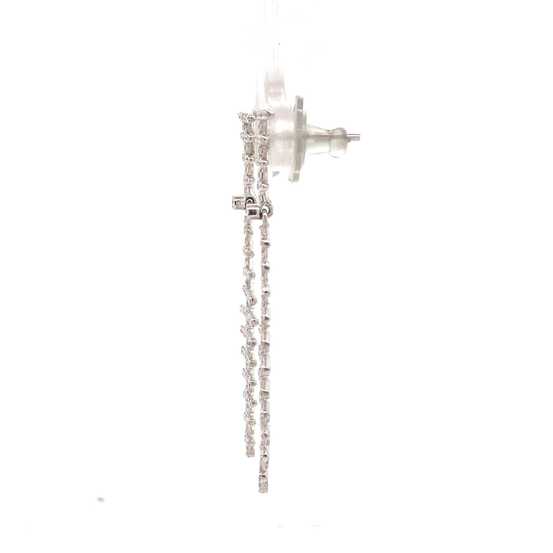 Dangle Diamond Earrings In 14k Solid Gold, ladder Chandelier Earrings With Natural Diamonds, Gift for her