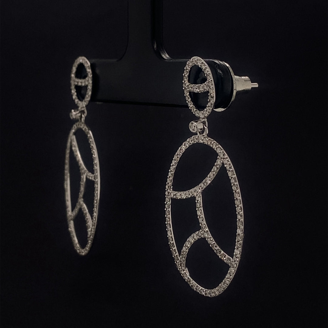 Dangle Diamond Earrings In 14k Solid Gold, Oval Earrings With Natural Diamonds, Gift for her