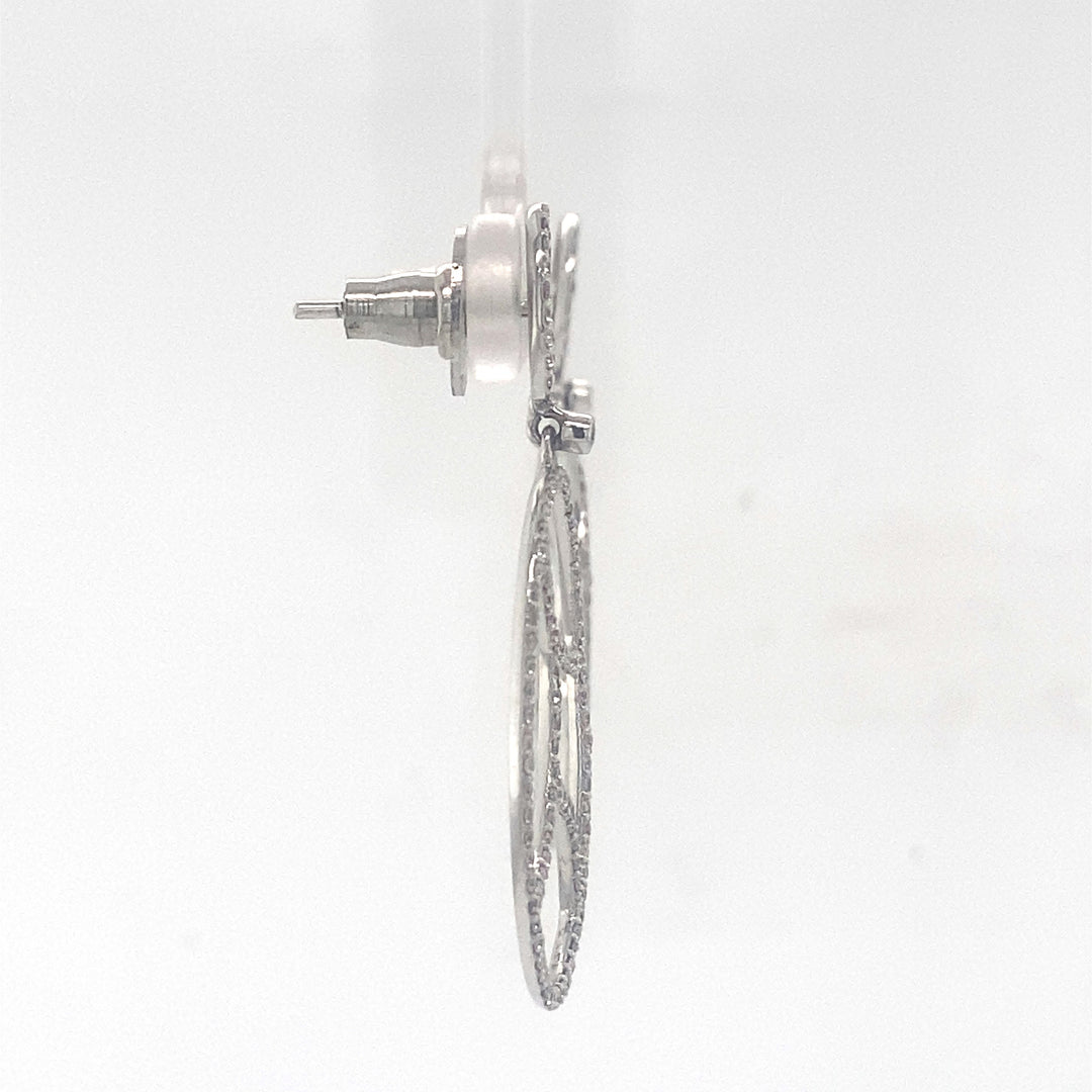 Dangle Diamond Earrings In 14k Solid Gold, Oval Earrings With Natural Diamonds, Gift for her