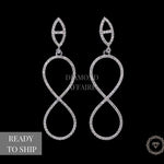 Load image into Gallery viewer, Dangle Diamond Earrings In 14k Solid Gold, Infinity Loop Earrings With Natural Diamonds, Gift for her
