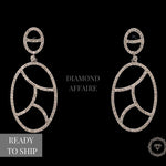 Load image into Gallery viewer, Dangle Diamond Earrings In 14k Solid Gold, Oval Earrings With Natural Diamonds, Gift for her
