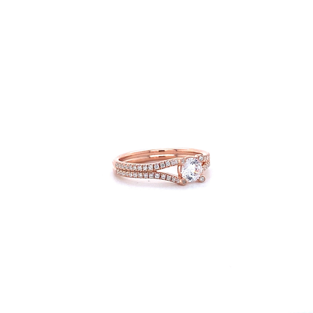 Lab grown solitaire diamond ring in solid gold, Split Shank Engagement Ring, Gift for Her, Wedding Ring