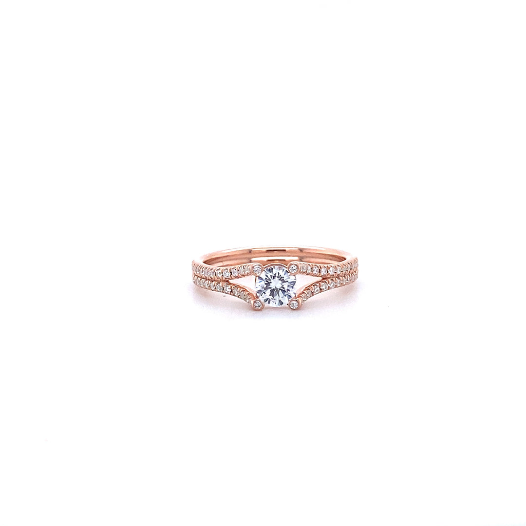 Lab grown solitaire diamond ring in solid gold, Split Shank Engagement Ring, Gift for Her, Wedding Ring