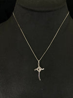 Load image into Gallery viewer, Cross Diamond Pendant in 14k Solid Gold, Natural Diamond Cross Necklace With Adjustable Chain, Communion Gift for her
