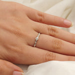 Load image into Gallery viewer, Dainty Diamond Minimalist Ring, 14k Solid Gold, Natural Diamonds, Everyday Jewelry, Stacking Band, Ready To Ship
