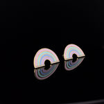 Load image into Gallery viewer, Kids Rainbow Diamond Stud Earrings, 14k Solid Gold With Enameling, Natural Diamonds, Kids jewelry, Gift for toddler, girls and kids
