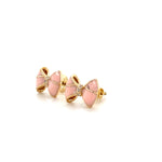 Load image into Gallery viewer, Kids Bow Diamond Stud Earrings, 14k Solid Gold With Enameling, Natural Diamonds, Kids Jewelry, Gift for toddlers, girls and kids
