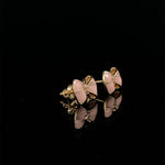 Load image into Gallery viewer, Kids Bow Diamond Stud Earrings, 14k Solid Gold With Enameling, Natural Diamonds, Kids Jewelry, Gift for toddlers, girls and kids
