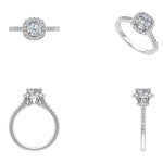 Load image into Gallery viewer, IGI Certified 1.5ct Lab-grown Solitaire Flower Diamond Ring: 14K Solid Gold Cluster Set Engagement Ring
