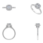 Load image into Gallery viewer, IGI Certified 1.5ct Lab-grown Solitaire Flower Diamond Ring: 14K Solid Gold Cluster Set Engagement Ring
