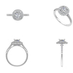 Load image into Gallery viewer, IGI Certified 0.70ct Lab grown Round Solitaire Diamond Ring: 14K Solid Gold Halo Wedding Ring
