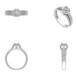 Load image into Gallery viewer, IGI Certified Lab grown Asscher Halo Engagement Ring: 14K Solid Gold Solitaire Wedding Ring
