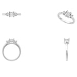 Load image into Gallery viewer, IGI Certified 3 Stone Lab grown Diamond: 14K Solid Gold Princess Solitaire Engagement Ring
