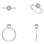 Load image into Gallery viewer, IGI Certified Lab Grown Diamond Engagement Ring: 14K Solid Gold Halo Solitaire Ring
