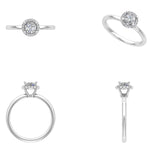 Load image into Gallery viewer, IGI Certified Lab Grown Diamond Engagement Ring: 14K Solid Gold Halo Solitaire Ring
