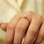 Load image into Gallery viewer, IGI Certified Lab Grown Diamond Engagement Ring: 14K Solid Gold Halo Solitaire Ring
