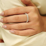 Load image into Gallery viewer, IGI Certified Lab grown diamond Eternity Band: 14k Solid Gold Wedding Stack Ring
