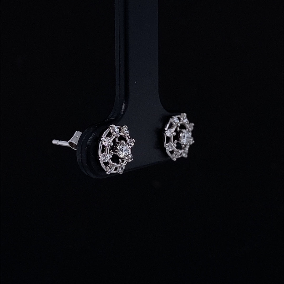 Kids Wheel Diamond Stud Earrings, 18k Solid Gold, Natural Diamonds, Kids Jewelry, Gift for toddlers, girls, and kids