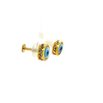 Load image into Gallery viewer, Kids Evil Eye Stud Earrings, 14k Solid Gold, MOP kids Earrings, Kids Jewelry, Gift for toddlers, girls and kids

