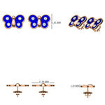 Load image into Gallery viewer, Kids Butterfly Diamond Stud Earrings, 14k Solid Gold With Purple Enameling, Natural Diamonds, Gift for girls, Ready To Ship, HRD Certified
