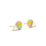 Load image into Gallery viewer, Kids Cone Ice Cream Diamond Stud Earrings, 14k Solid Gold With Enameling, Natural Diamonds, Kids jewelry, Gift for toddlers, girls and kids
