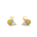 Load image into Gallery viewer, Kids Cone Ice Cream Diamond Stud Earrings, 14k Solid Gold With Enameling, Natural Diamonds, Kids jewelry, Gift for toddlers, girls and kids
